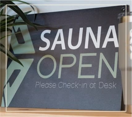 Home 27 The signage for sauna of Active Edge in Columbus Ohio