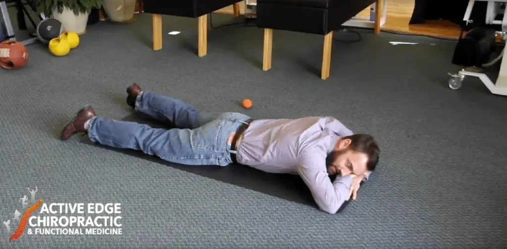 Low Back Pain 2 psoas muscle release with a lacrosse ball 1