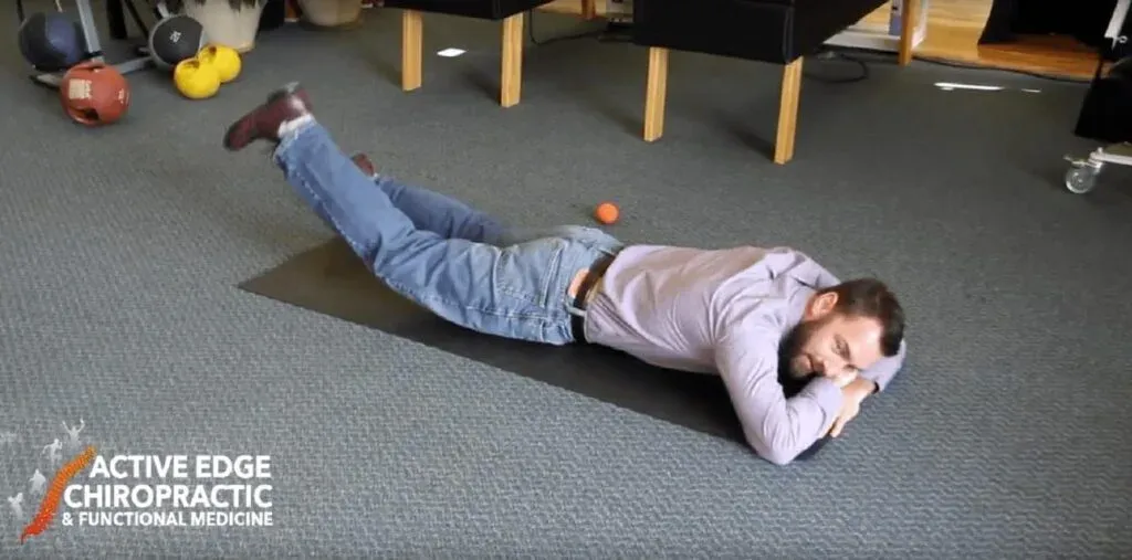 Low Back Pain 3 psoas muscle release with a lacrosse ball 2