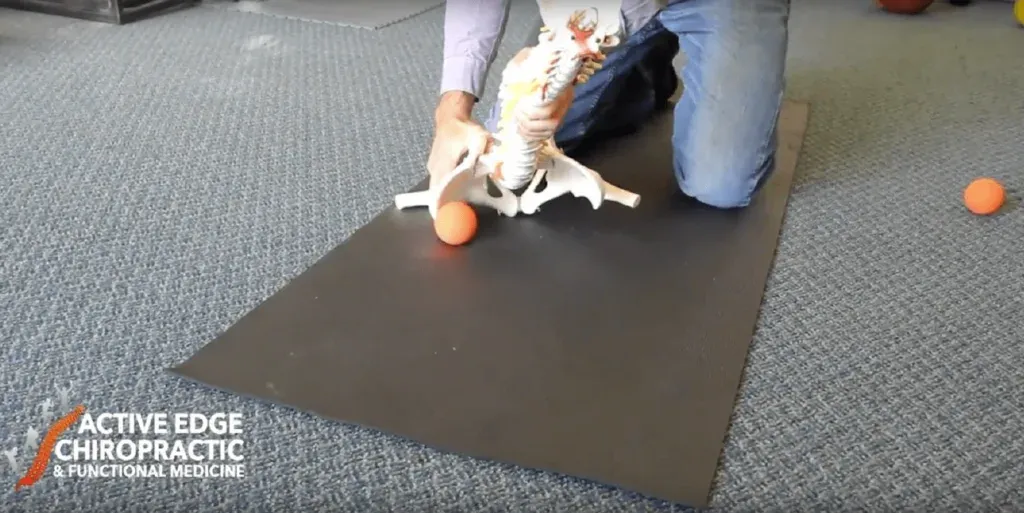 Low Back Pain 4 psoas muscle release with a lacrosse ball 3